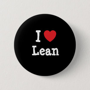 I love Lean heart T-Shirt 6 Cm Round Badge