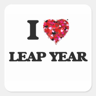 I Love Leap Year Square Sticker