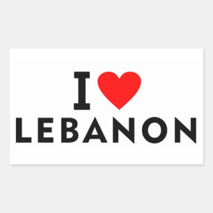 I love Lebanon country like heart travel tourism Rectangular Sticker