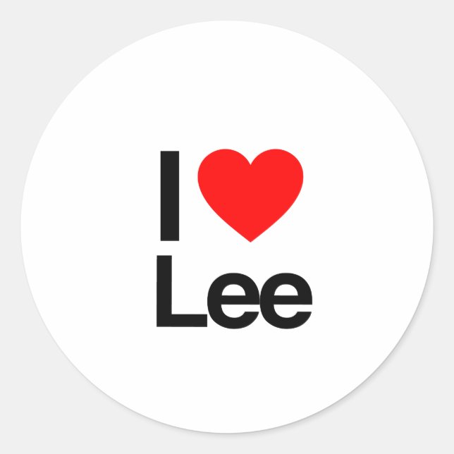 i love lee classic round sticker (Front)