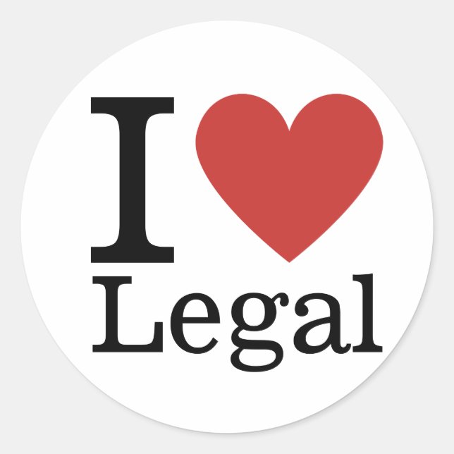I ❤️ Love Legal - Legal Department STICKER (Front)