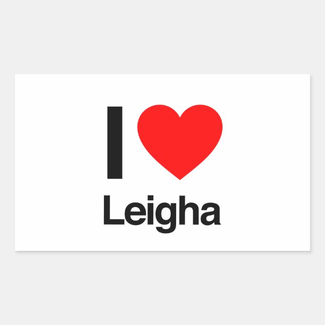 i love leigha rectangular sticker (Front)