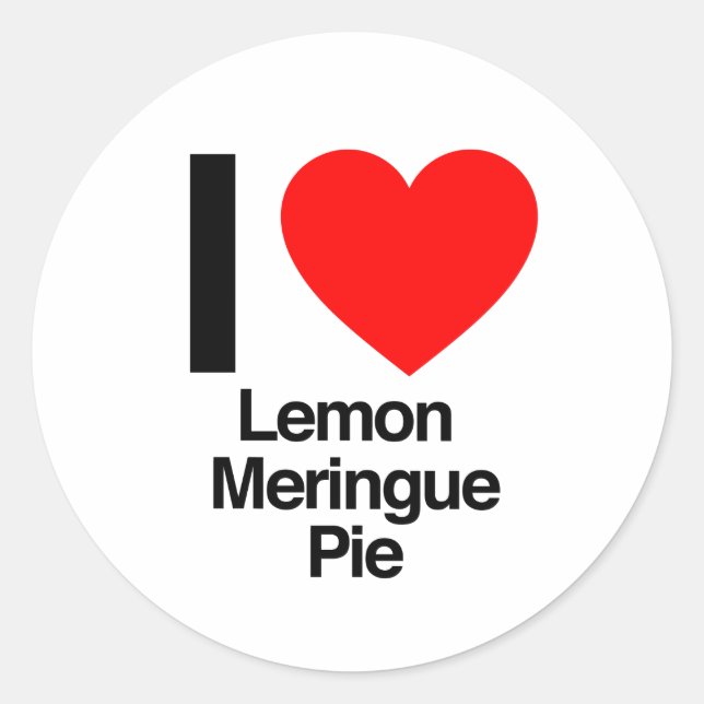 i love lemon meringue pie classic round sticker (Front)