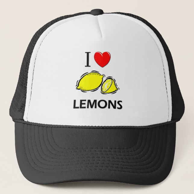 I Love Lemons Trucker Hat (Front)