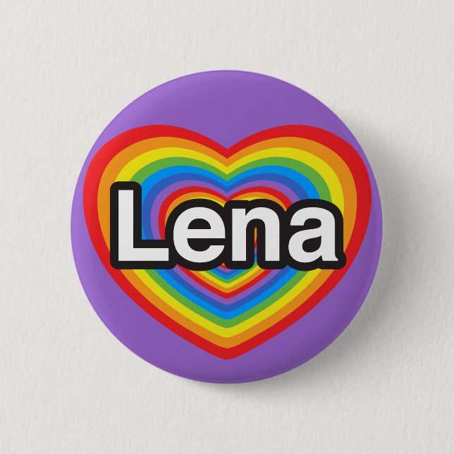 I love Lena. I love you Lena. Heart 6 Cm Round Badge (Front)