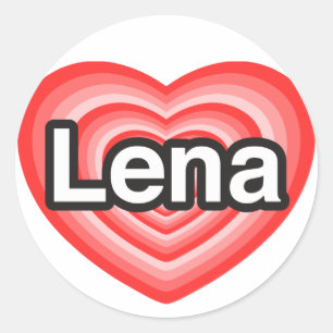 I love Lena. I love you Lena. Heart Classic Round Sticker