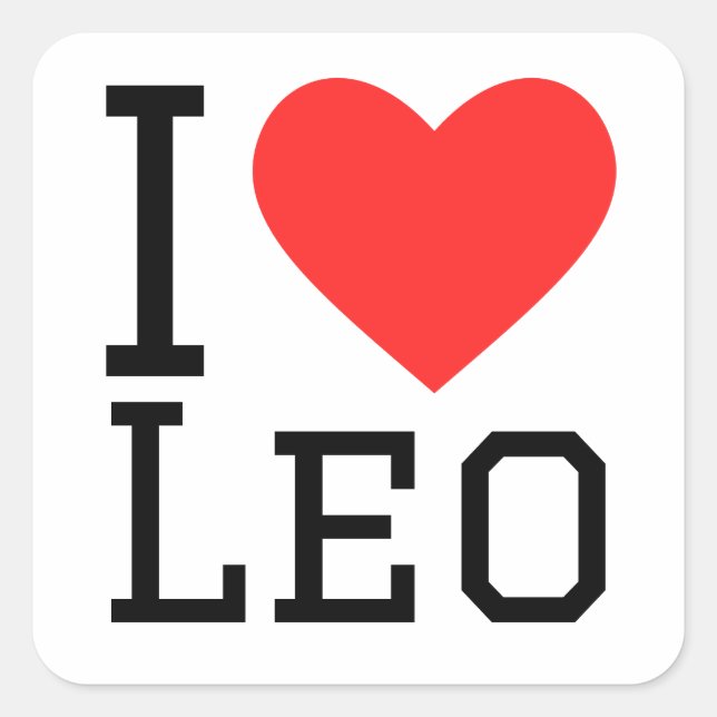 I love Leo  Square Sticker (Front)