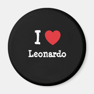I love Leonardo heart custom personalised Magnet