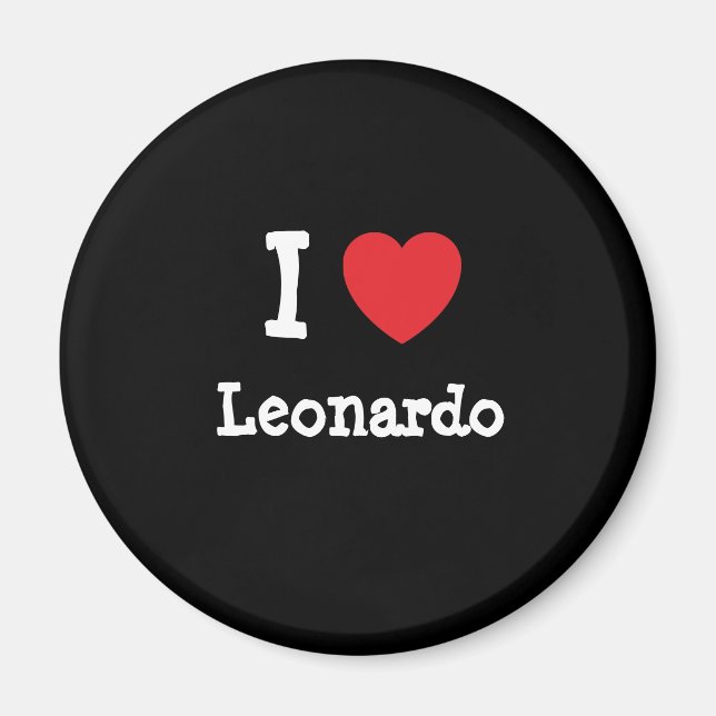 I love Leonardo heart custom personalised Magnet (Front)