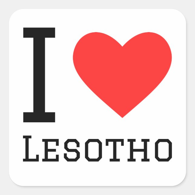 I love Lesotho  Square Sticker (Front)