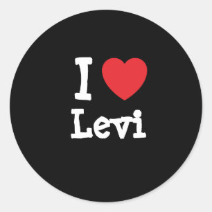 I love Levi heart custom personalised Classic Round Sticker