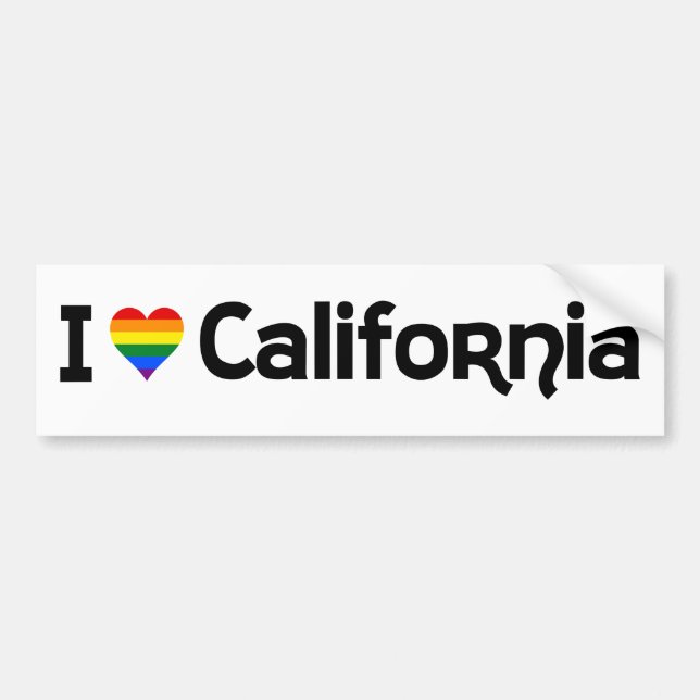 I love LGBT California Bumper Sticker (Front)
