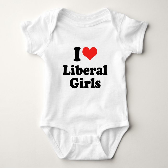 I LOVE LIBERAL GIRLS BABY BODYSUIT (Front)