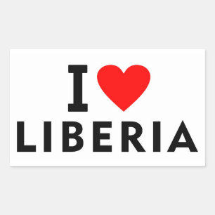 I love Liberia country like heart travel tourism Rectangular Sticker