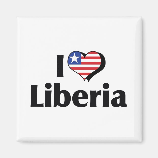 I Love Liberia Flag Magnet (Front)