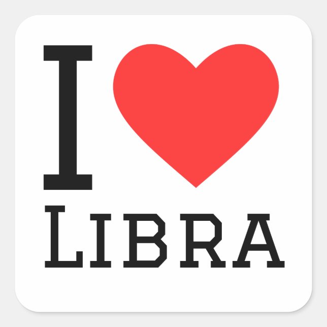 I love libra square sticker (Front)