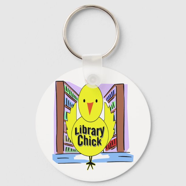 I Love Library Chicks Key Ring (Front)
