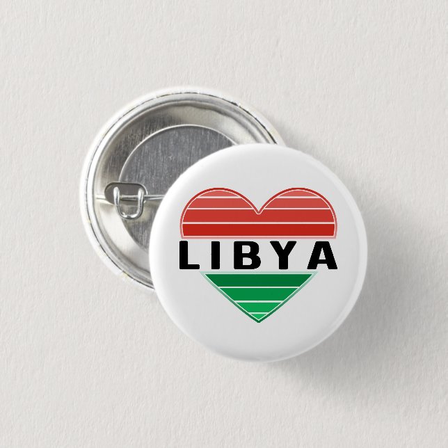 I Love Libya, Libyan Heart 3 Cm Round Badge (Front & Back)