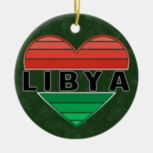 I Love Libya, Libyan Heart Ceramic Ornament