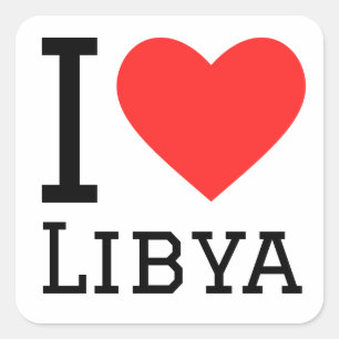 I love libya square sticker