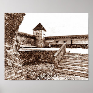 I Love Lida Belarus Architecture Castle Sketch Poster