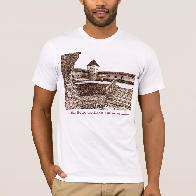 I Love Lida Belarus Architecture Castle Sketch T-Shirt (Front)