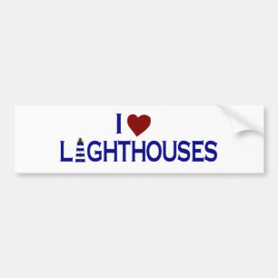 I Love Lighthouses Bumper Sticker