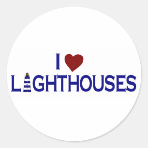 I Love Lighthouses Classic Round Sticker