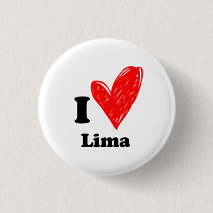 I love Lima 3 Cm Round Badge