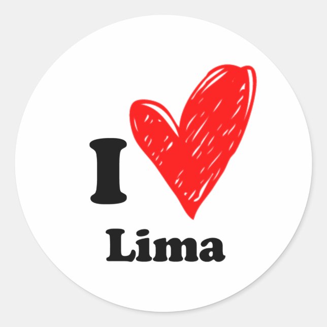 I love Lima Classic Round Sticker (Front)