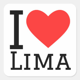 I love lima square sticker