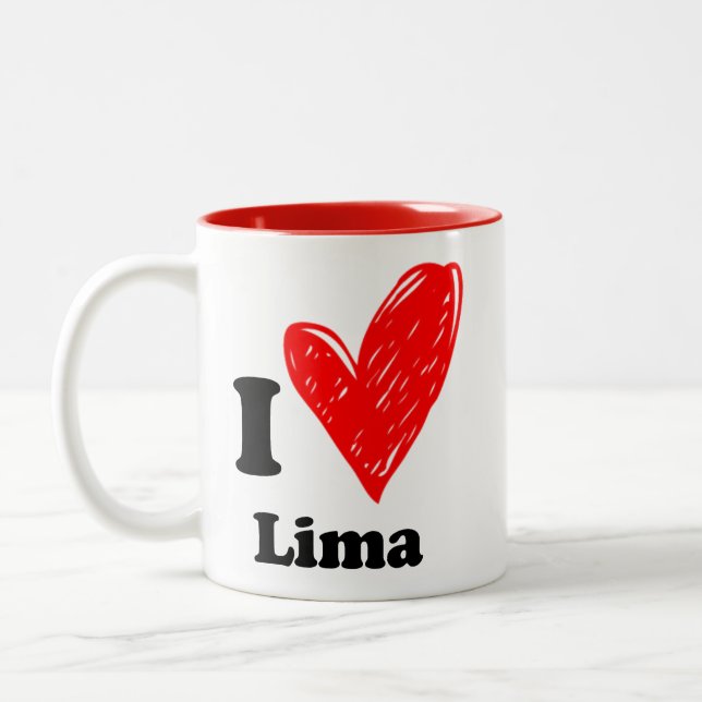 I love Lima Two-Tone Coffee Mug (Left)