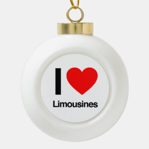 i love limousines ceramic ball christmas ornament
