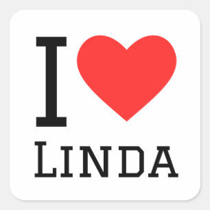 I love linda square sticker