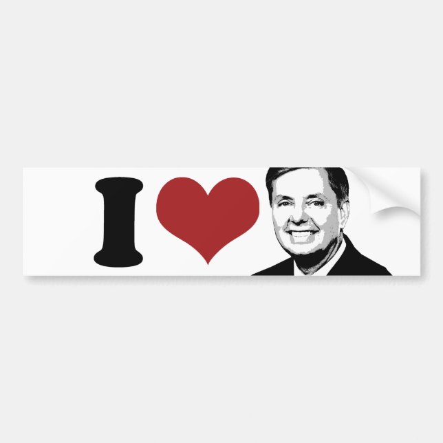I Love Lindsey Graham for President Bumper --.png Sticker (Front)