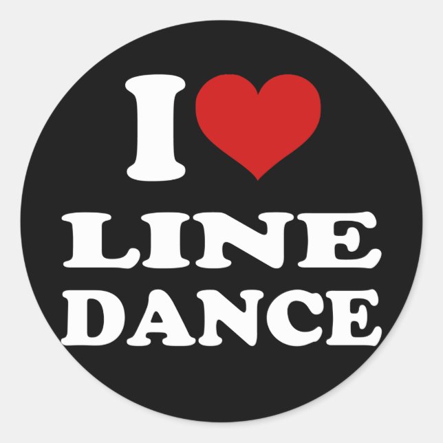 I Love Line Dance Classic Round Sticker (Front)