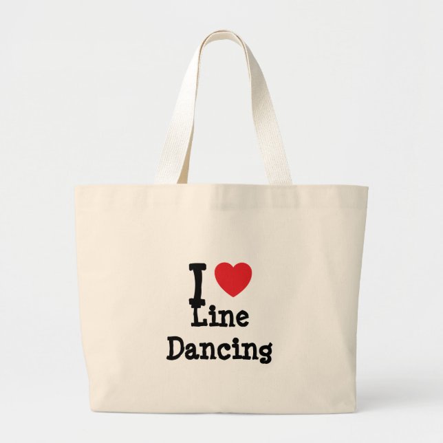I love Line Dancing heart custom personalised Large Tote Bag (Front)