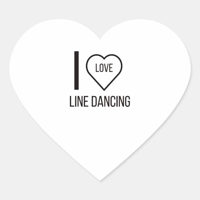 I LOVE LINE DANCING HEART STICKER (Front)