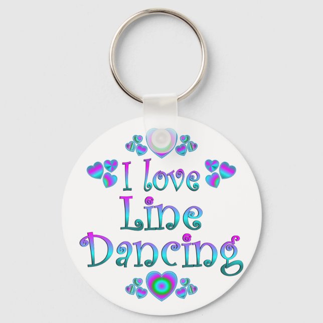 I Love Line Dancing Key Ring (Front)