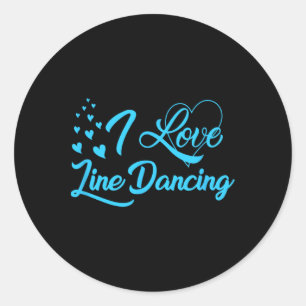 I Love Line Dancing Line Dance Classic Round Sticker