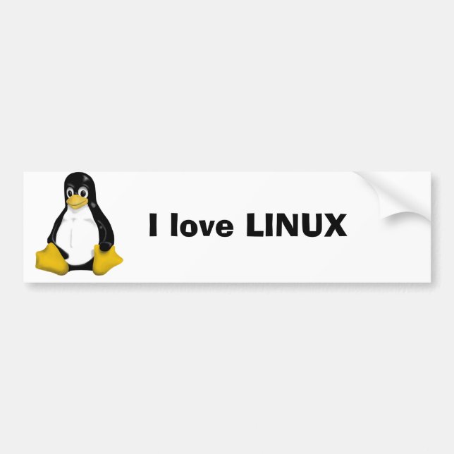 I love LINUX Bumper Sticker (Front)