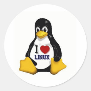 I Love Linux Classic Round Sticker