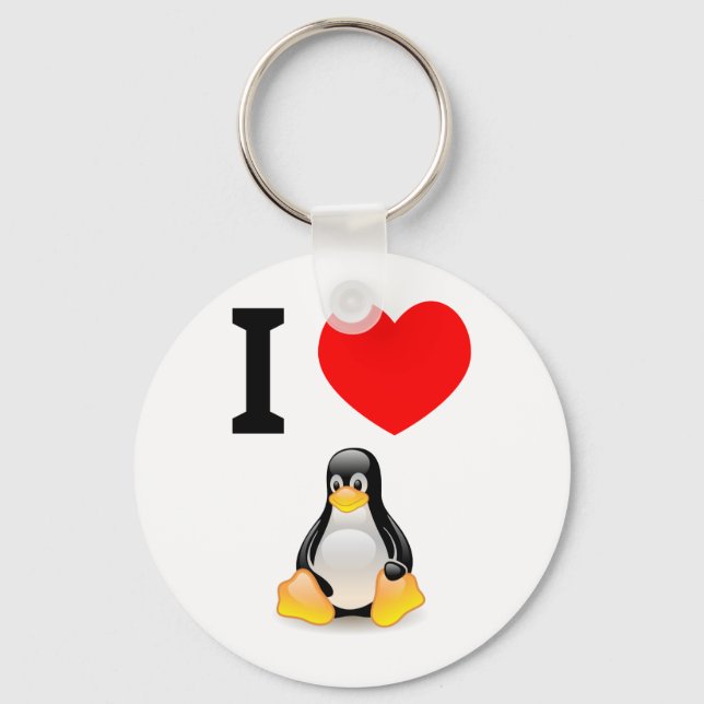 I love Linux Key Ring (Front)