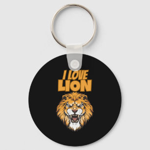 I Love Lion – Animal Lover Design for Wildlife Fan Key Ring