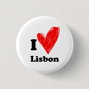 I love Lisbon 3 Cm Round Badge
