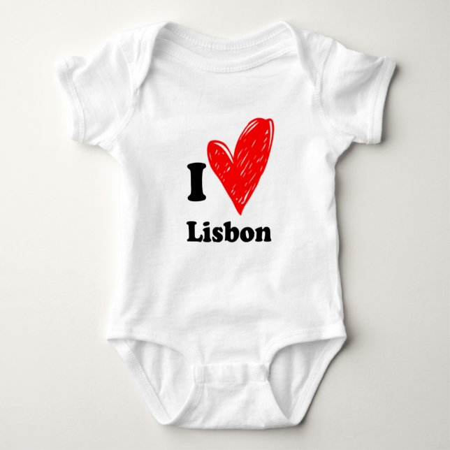 I love Lisbon Baby Bodysuit (Front)