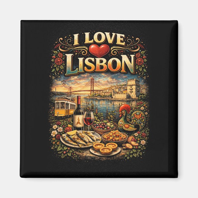 I Love Lisbon Magnet (Front)
