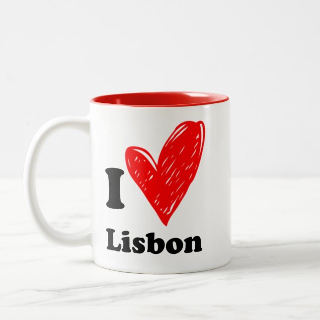I love Lisbon Two-Tone Coffee Mug (Left)