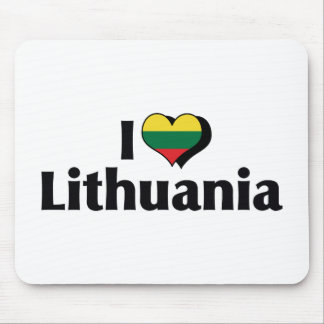 I Love Lithuania Flag Mouse Pad