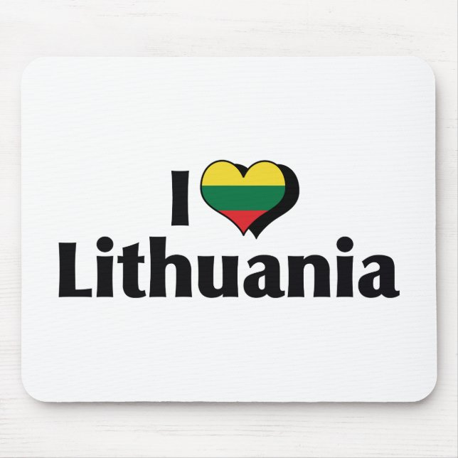 I Love Lithuania Flag Mouse Pad (Front)